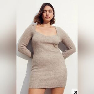 H&M Tan Long Sleeve Knit Dress